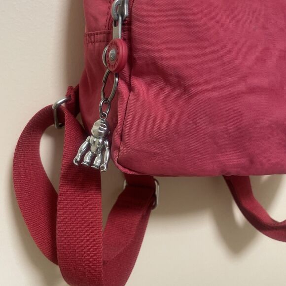 Kipling Red Paola Small Backpack Live Light Travel School Mini Kid's Keychain - Picture 2 of 12